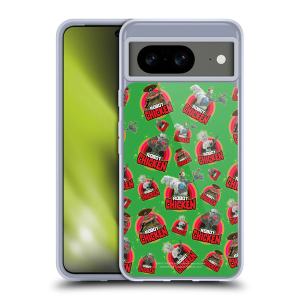 Robot Chicken Graphics Icons Soft Gel Case for Google Pixel 8
