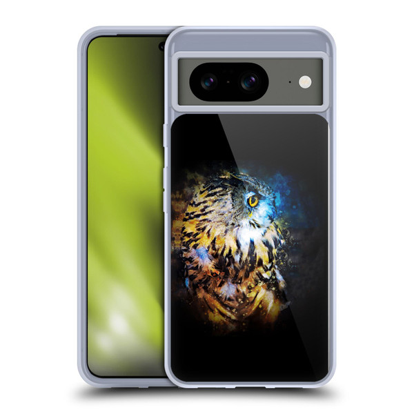 Riza Peker Animal Abstract Owl Splash Soft Gel Case for Google Pixel 8