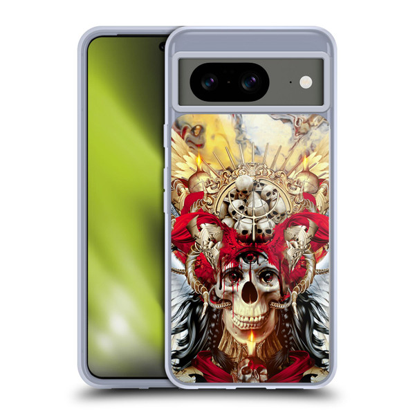 Riza Peker Skulls 9 3 Eyed Skull Soft Gel Case for Google Pixel 8