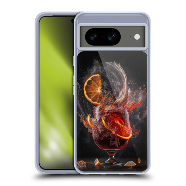 Spacescapes Cocktails Gin Explosion, Negroni Soft Gel Case for Google Pixel 8