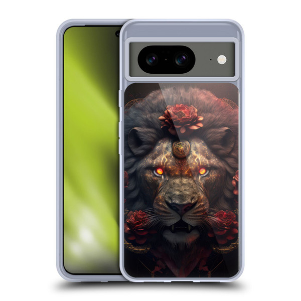 Spacescapes Floral Lions Crimson Pride Soft Gel Case for Google Pixel 8