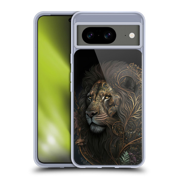 Spacescapes Floral Lions Golden Bloom Soft Gel Case for Google Pixel 8