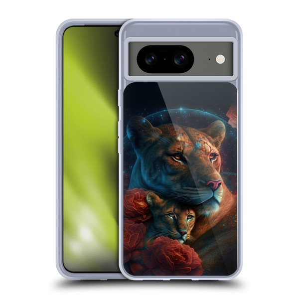 Spacescapes Floral Lions Star Watching Soft Gel Case for Google Pixel 8