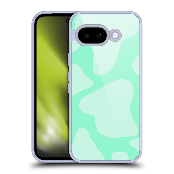 Grace Illustration Cow Prints Mint Green Soft Gel Case for Google Pixel 9A