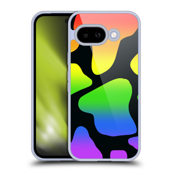Grace Illustration Cow Prints Rainbow Soft Gel Case for Google Pixel 9A
