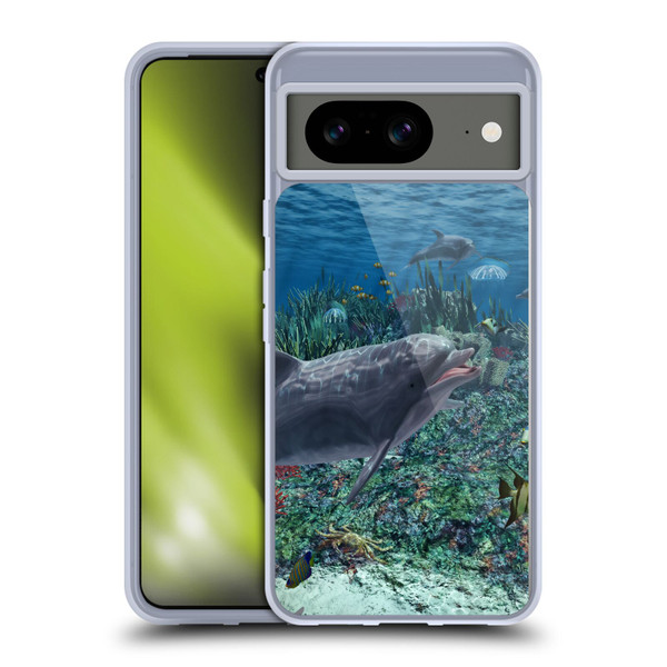 Simone Gatterwe Dolphins Reef Play Soft Gel Case for Google Pixel 8