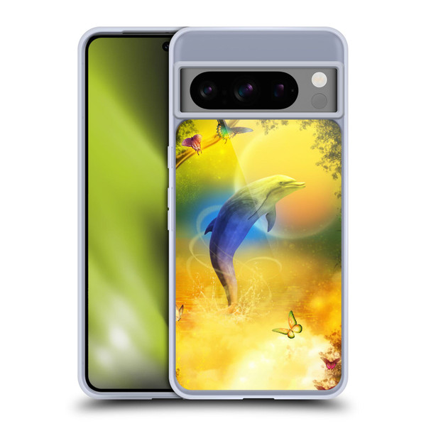 Simone Gatterwe Dolphins Colorful Dolphin Soft Gel Case for Google Pixel 8 Pro