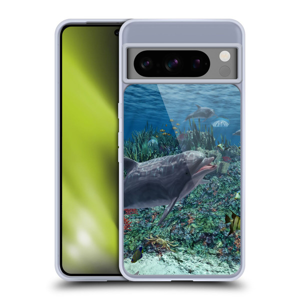 Simone Gatterwe Dolphins Reef Play Soft Gel Case for Google Pixel 8 Pro