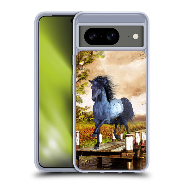 Simone Gatterwe Horses On The Lake Soft Gel Case for Google Pixel 8
