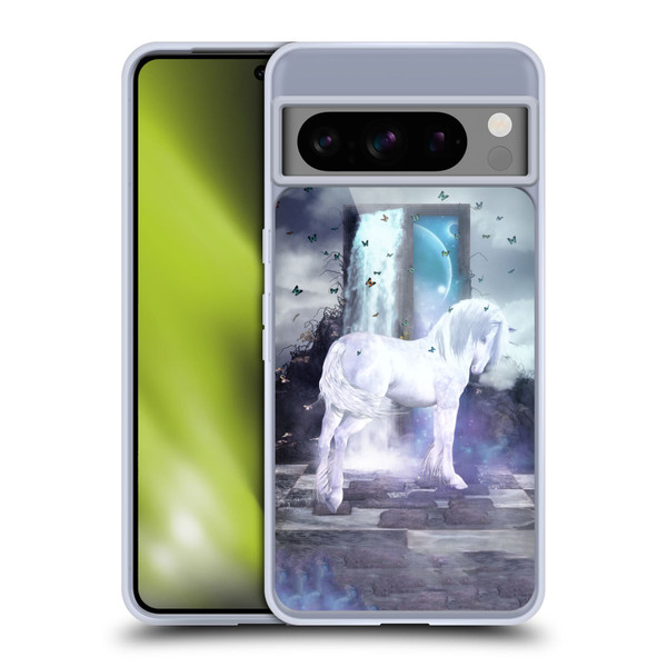 Simone Gatterwe Pegasus And Unicorns Silver Unicorn Soft Gel Case for Google Pixel 8 Pro