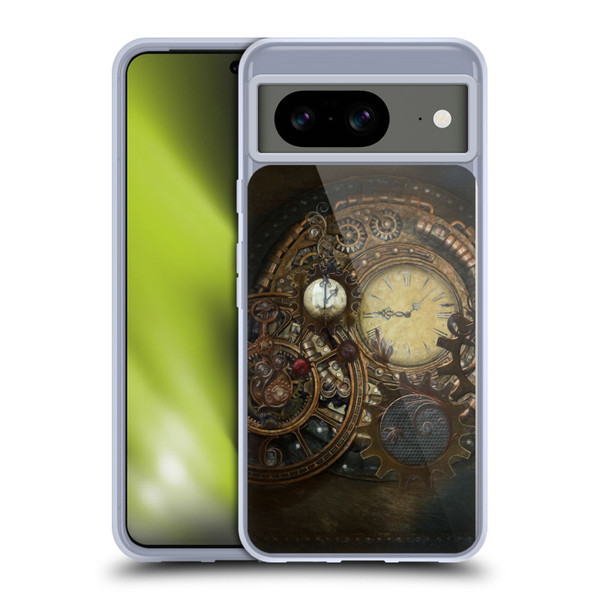 Simone Gatterwe Steampunk Clocks Soft Gel Case for Google Pixel 8