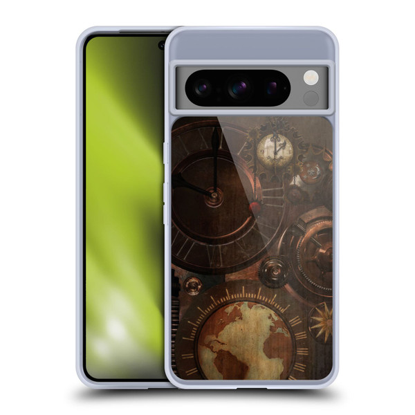 Simone Gatterwe Steampunk Clocks And Gears Soft Gel Case for Google Pixel 8 Pro