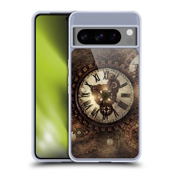 Simone Gatterwe Steampunk Vintage Clock Soft Gel Case for Google Pixel 8 Pro