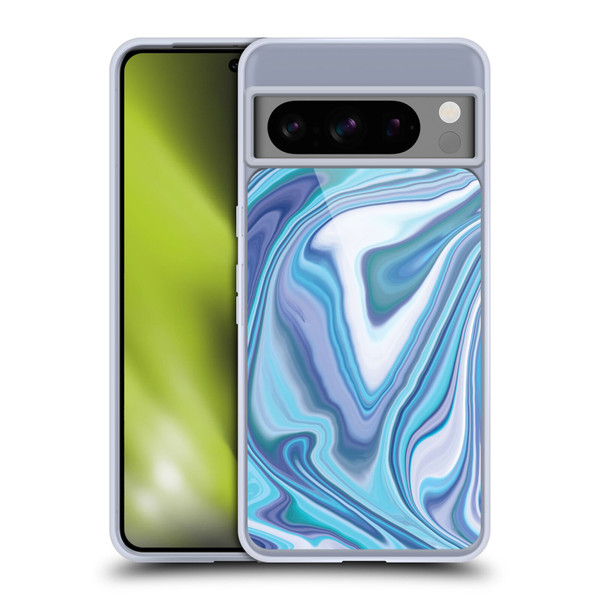 Suzan Lind Marble Dark Blue Pastel Soft Gel Case for Google Pixel 8 Pro