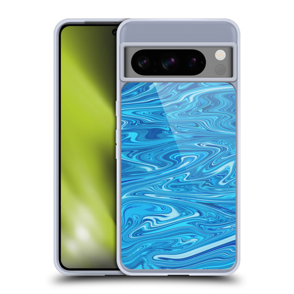 Suzan Lind Marble Light Blue Soft Gel Case for Google Pixel 8 Pro