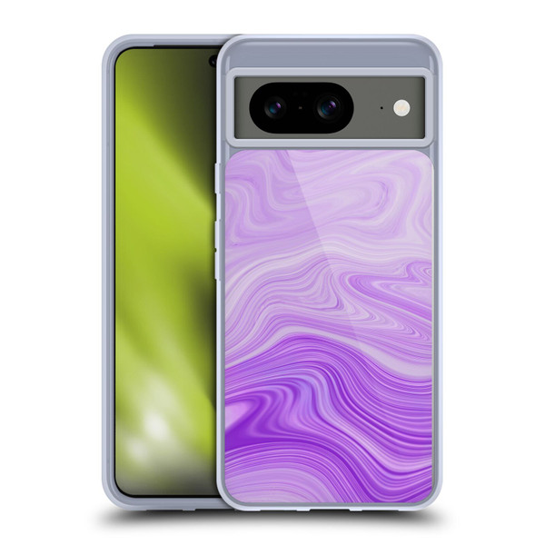 Suzan Lind Marble Swirls Purple Soft Gel Case for Google Pixel 8