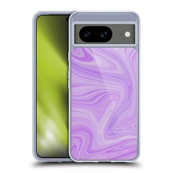 Suzan Lind Marble Swirls Purple White Soft Gel Case for Google Pixel 8