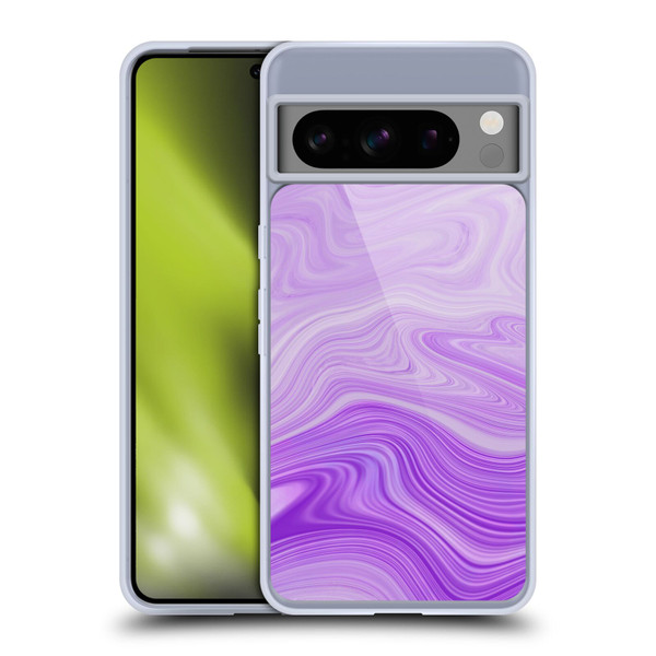 Suzan Lind Marble Swirls Purple Soft Gel Case for Google Pixel 8 Pro