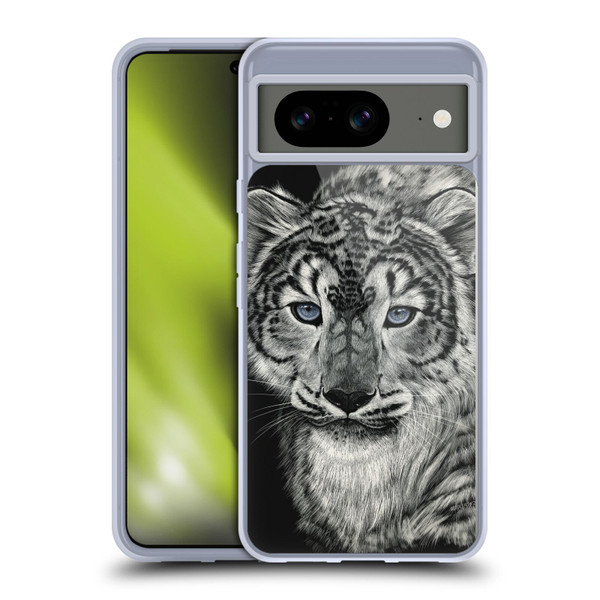 Stanley Morrison Black And White Blue Eyed Snow Leopard Cat Soft Gel Case for Google Pixel 8