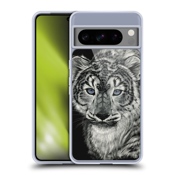 Stanley Morrison Black And White Blue Eyed Snow Leopard Cat Soft Gel Case for Google Pixel 8 Pro