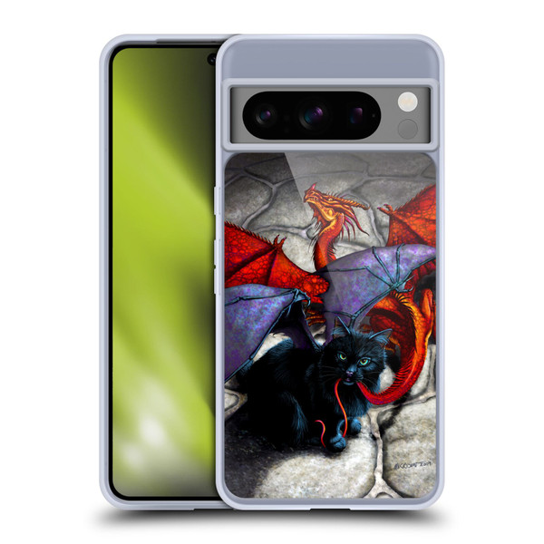 Stanley Morrison Dragons 3 Bat Winged Cat Vs Red Soft Gel Case for Google Pixel 8 Pro