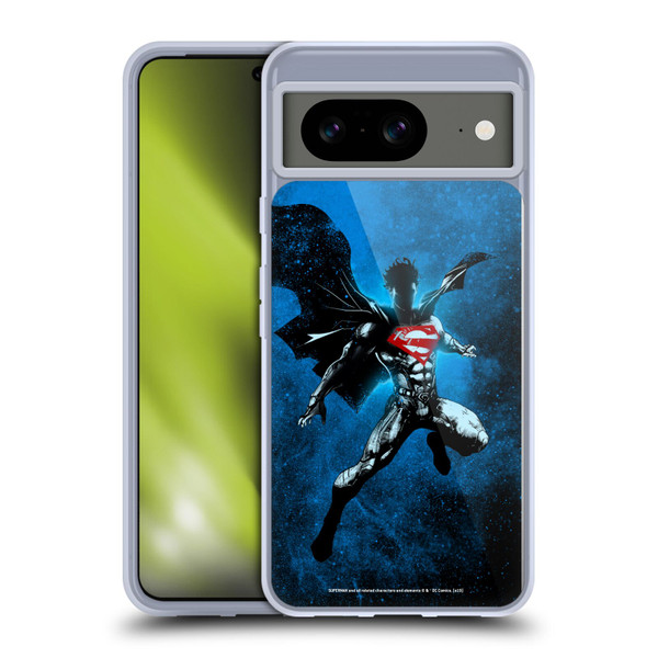 Superman DC Comics 80th Anniversary Splatter Soft Gel Case for Google Pixel 8