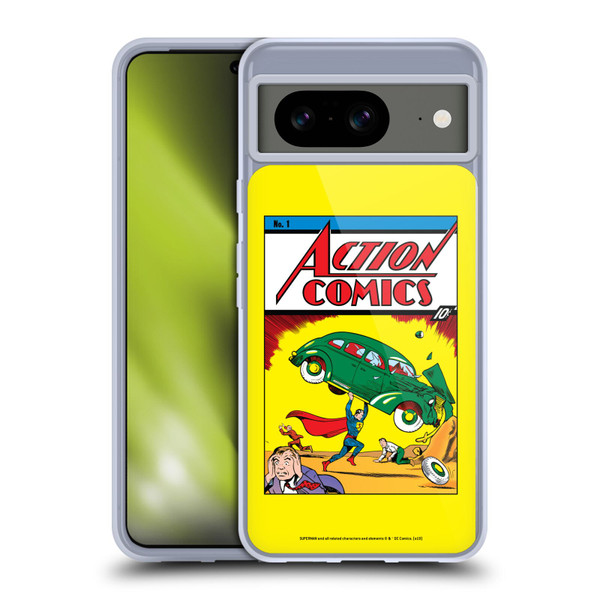 Superman DC Comics Famous Comic Book Covers Action Comics 1 Soft Gel Case for Google Pixel 8
