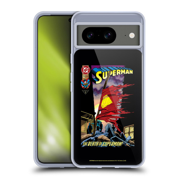 Superman DC Comics Famous Comic Book Covers Death Soft Gel Case for Google Pixel 8
