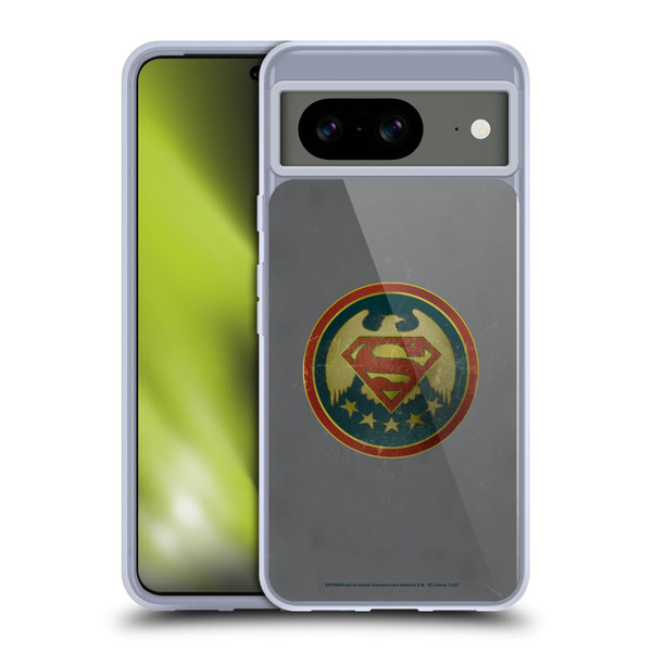 Superman DC Comics Logos Distressed Look Badge Soft Gel Case for Google Pixel 8
