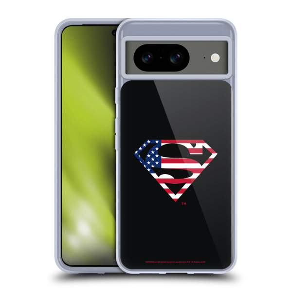 Superman DC Comics Logos U.S. Flag 2 Soft Gel Case for Google Pixel 8