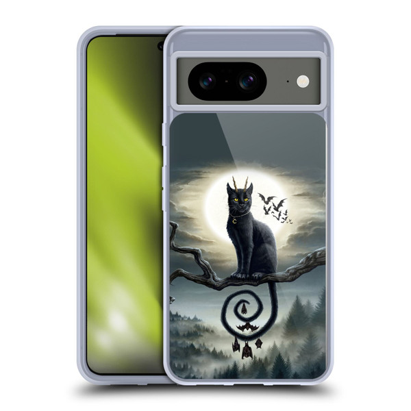 Sarah Richter Animals Gothic Black Cat & Bats Soft Gel Case for Google Pixel 8