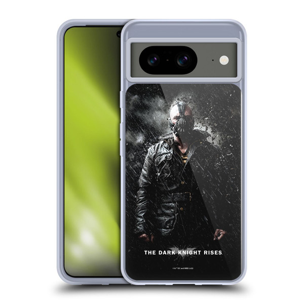 The Dark Knight Rises Key Art Bane Rain Poster Soft Gel Case for Google Pixel 8