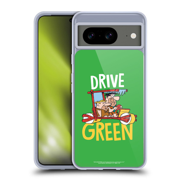 The Flintstones Graphics Drive Green Soft Gel Case for Google Pixel 8