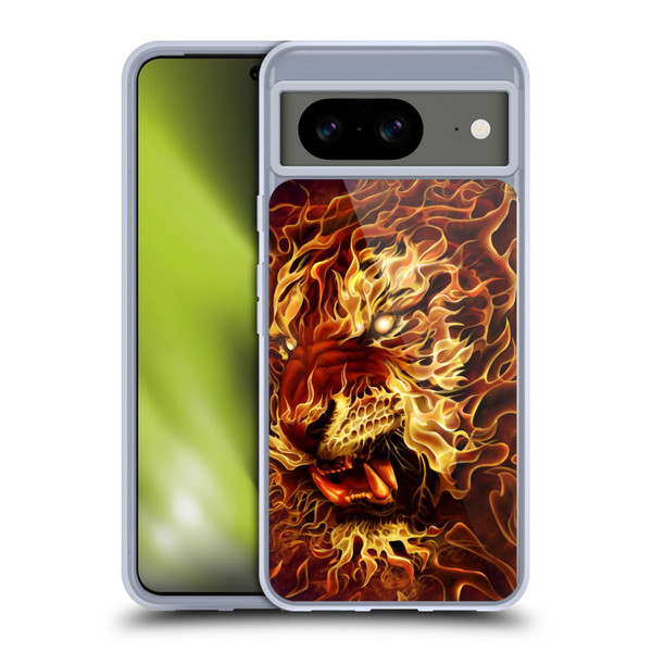 Tom Wood Fire Creatures Tiger Soft Gel Case for Google Pixel 8