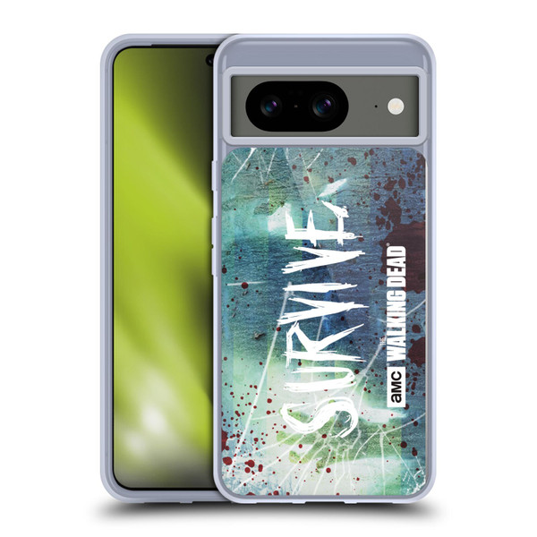 AMC The Walking Dead Typography Survive Torned Glass Soft Gel Case for Google Pixel 8