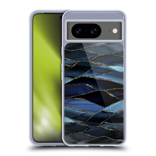 UtArt Dark Night Marble Deep Sparkle Waves Soft Gel Case for Google Pixel 8