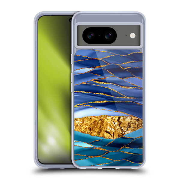 UtArt Dark Night Marble Golden Seas Soft Gel Case for Google Pixel 8