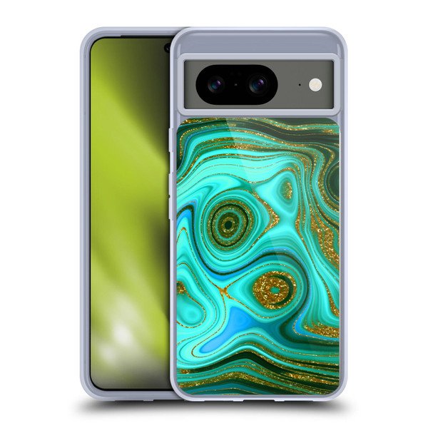 UtArt Malachite Emerald Liquid Gem Soft Gel Case for Google Pixel 8