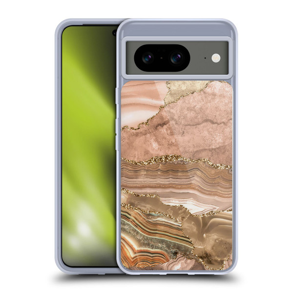 UtArt Wild Cat Marble Beige Gold Soft Gel Case for Google Pixel 8