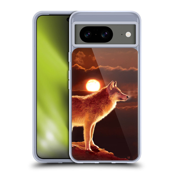 Vincent Hie Animals Sunset Wolf Soft Gel Case for Google Pixel 8