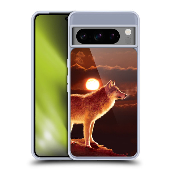 Vincent Hie Animals Sunset Wolf Soft Gel Case for Google Pixel 8 Pro