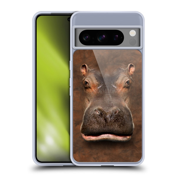 Vincent Hie Big Face Animals Hippo Soft Gel Case for Google Pixel 8 Pro