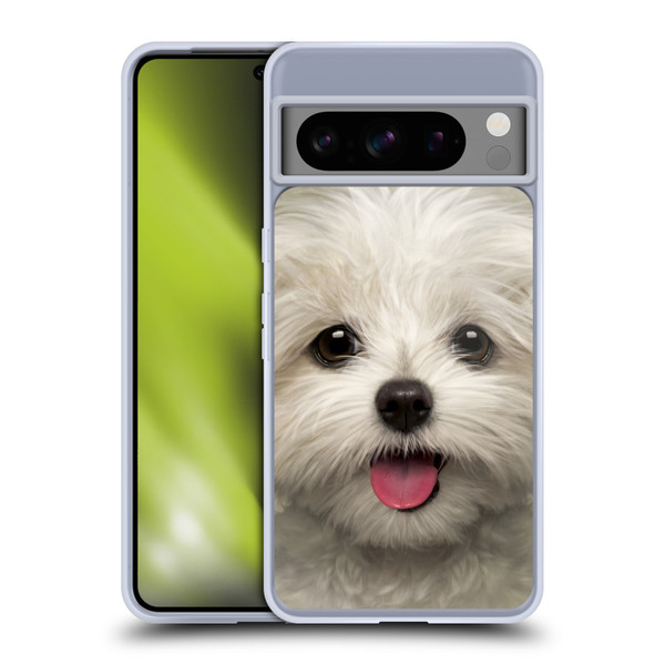 Vincent Hie Big Face Puppies Maltese Soft Gel Case for Google Pixel 8 Pro