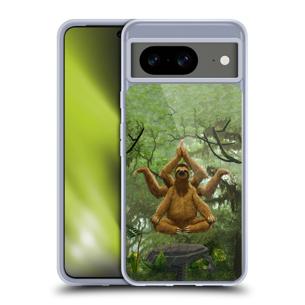 Vincent Hie Key Art Zen Sloth Soft Gel Case for Google Pixel 8