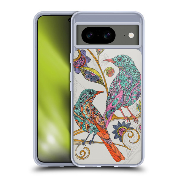 Valentina Birds Spring Flower Doodle Soft Gel Case for Google Pixel 8