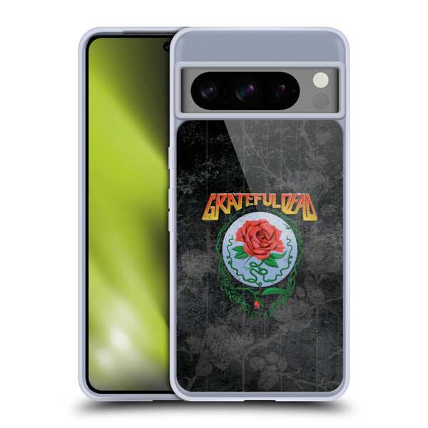 Grateful Dead Graphics Distressed Rose Soft Gel Case for Google Pixel 8 Pro