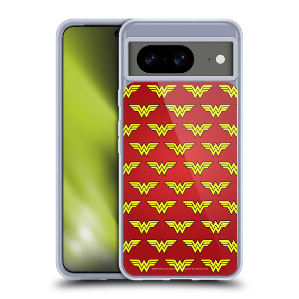 Wonder Woman DC Comics Logos Pattern Soft Gel Case for Google Pixel 8