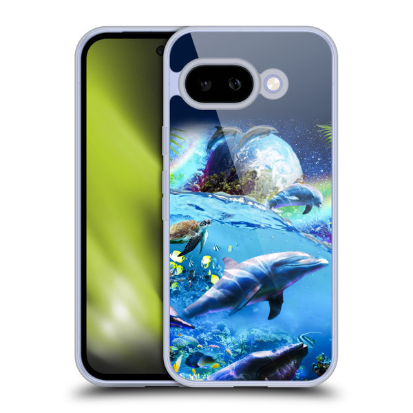 Random Galaxy Animals Galaxy Dolphins Soft Gel Case for Google Pixel 9A