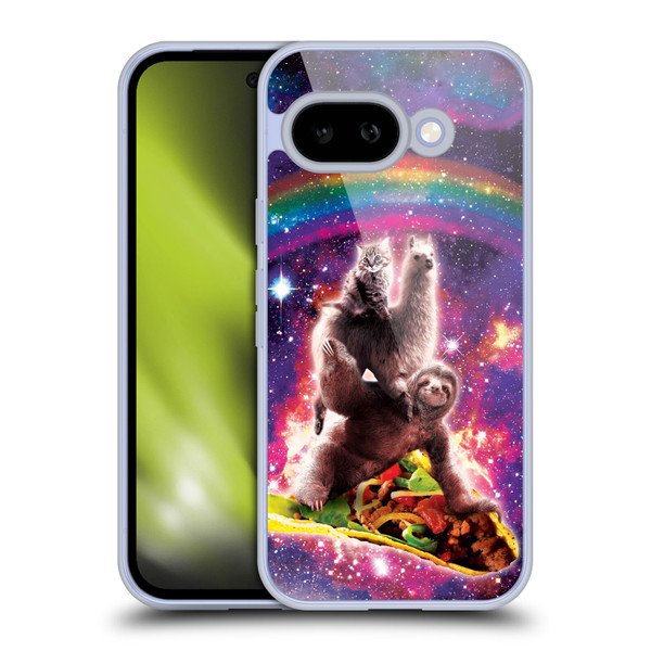 Random Galaxy Animals Space Cat Llama Sloth On Taco Soft Gel Case for Google Pixel 9A