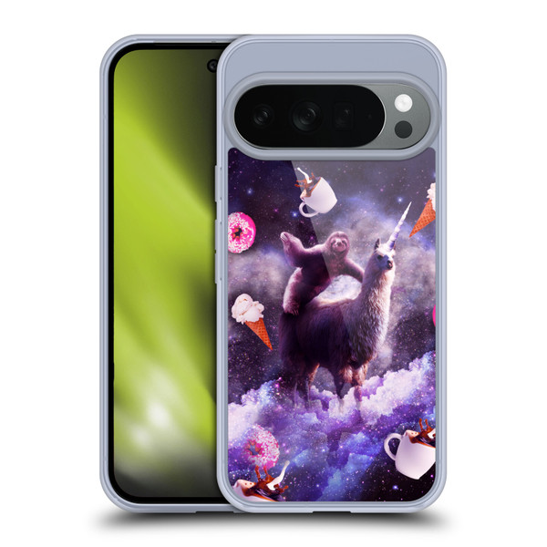 Random Galaxy Mixed Designs Sloth Riding Unicorn Soft Gel Case for Google Pixel 10
